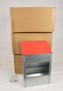 Lot of 3 Galvanized Metal Chicken Feeders 10–55lb Coop Feed Dispensers Poultry